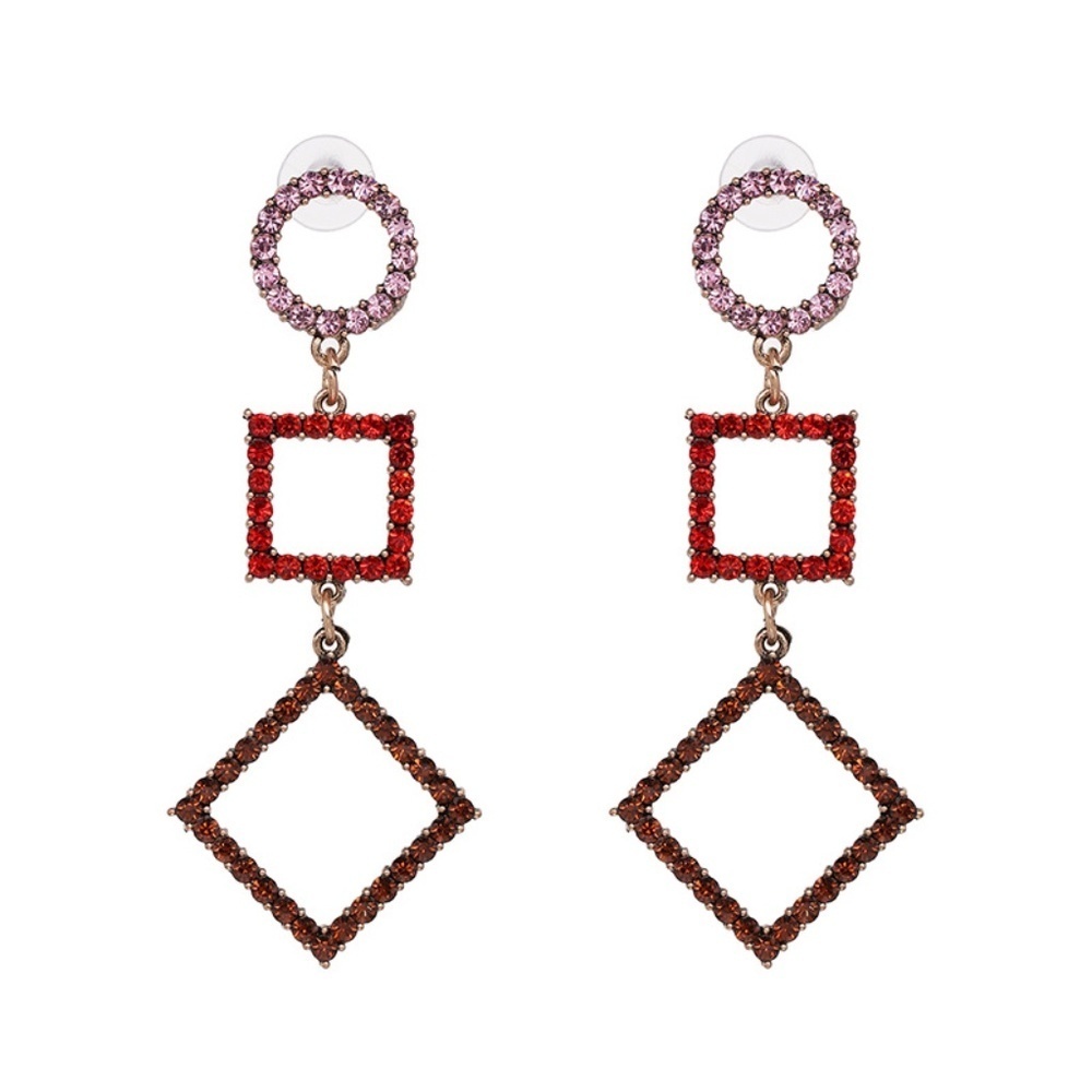*ALEFTHERIA* Red Geometric Design Fashion Earrings
